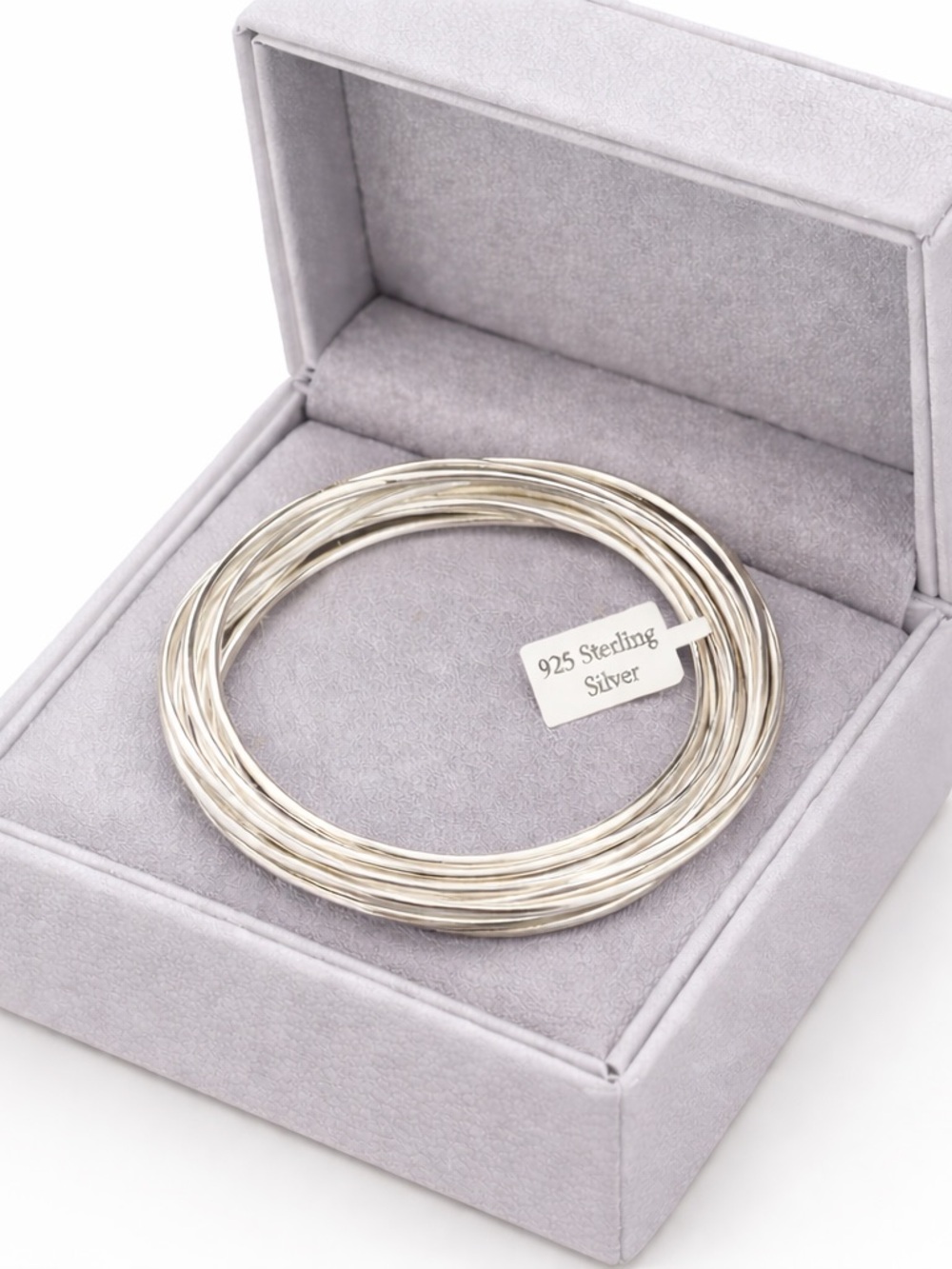 Sterling Silver Multi-Band Women’s Bangle Bracelet set of 10 - Picture 3 of 9